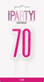 Chandelles Scintillantes Rose - 70 Ans Party Shop