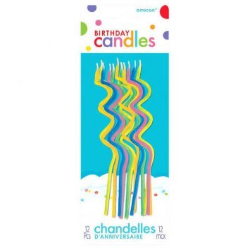 Chandelles Spiralées Multicolores (12) Party Shop