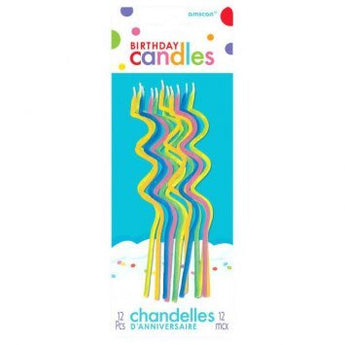 Chandelles Spiralées Multicolores (12) Party Shop