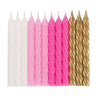 Unique - Chandelles Spirales Rose Et Or (24Pc) - Party Shop