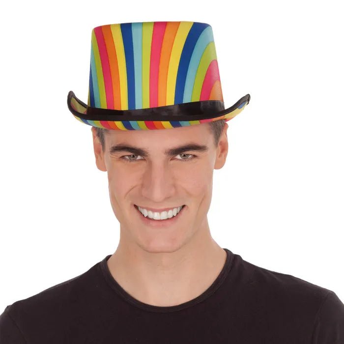 Chapeau Adulte Haute Forme Arc en Ciel Party Shop