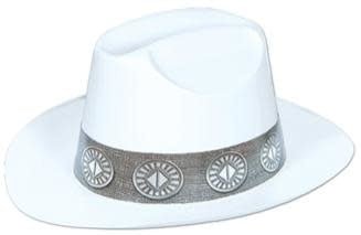 Chapeau De Cowboy En Plastique - Blanc Party Shop