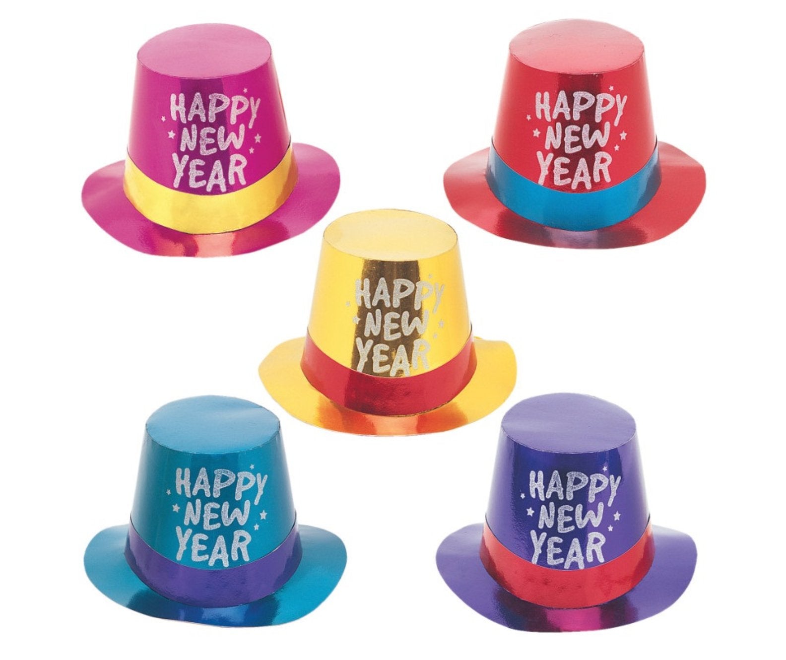 Chapeau Happy New Year Couleurs Assorties Party Shop