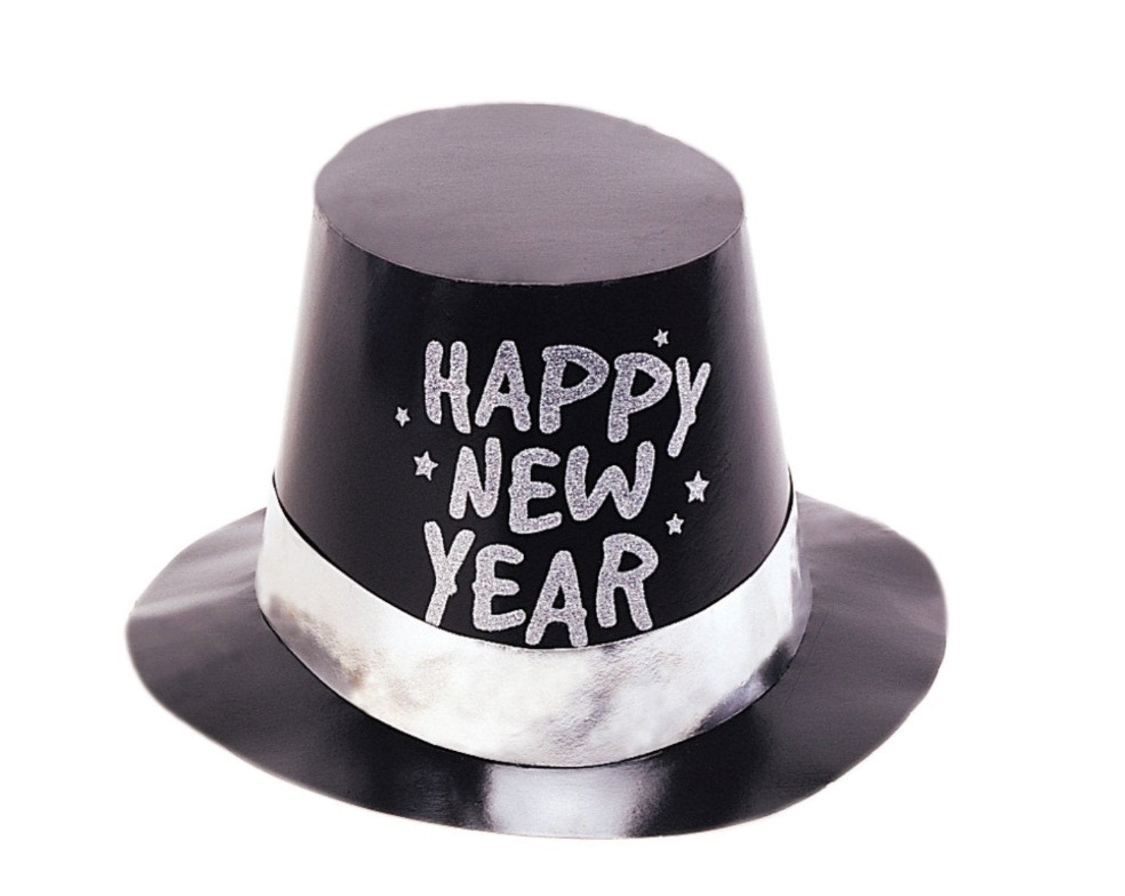 Chapeau Happy New Year Noir Argent Party Shop