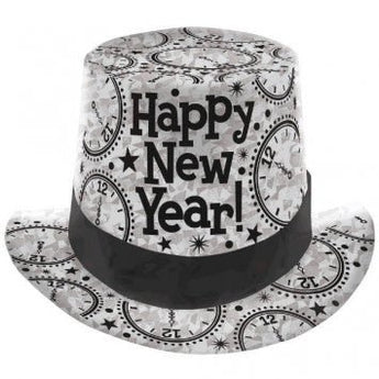 Chapeau Haut De Forme Argent Prismatique New Year - Party Shop