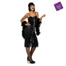 Charleston costume black 1920s dress with headpiece M/L. Elegant retro flapper outfit for Gatsby party, carnival or Halloween. - MOM - PArty Shop
