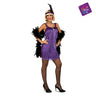 Charleston costume purple 1920s dress with headpiece M/L. Elegant retro flapper outfit for Gatsby party, carnival or Halloween. - MOM - PArty Shop