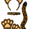 cheetah costume kit headband choker gloves tail halloween accessory