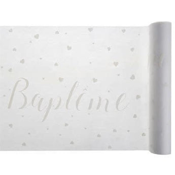 Chemin De Table Baptême Blanc Rouleau 196PoParty Shop