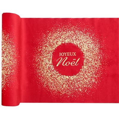 Chemin de Table Chic - Joyeux Noël Rouge Party Shop