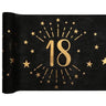 Santex - Chemin De Table Étincelant Noir et Or - 18 Ans - Party Shop
