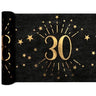 Santex - Chemin De Table Noir et Or - 30 Ans - Party Shop