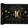 Santex - Chemin De Table Noir et Or - 40 Ans - Party Shop