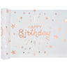 Santex - Chemin De Table Blanc et Rose Gold - Happy Birthday - Party Shop