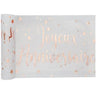 Santex - Chemin De Table Blanc et Rose Gold - Joyeux Anniversaire - Party Shop