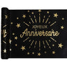 Santex - Chemin De Table Noir et Or - Joyeux Anniversaire - Party Shop
