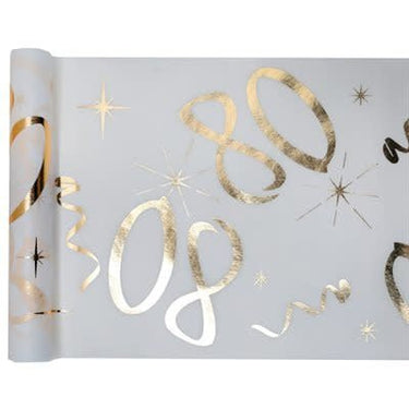 Santex - Chemin De Table Blanc et Or - 80 ans - Party Shop