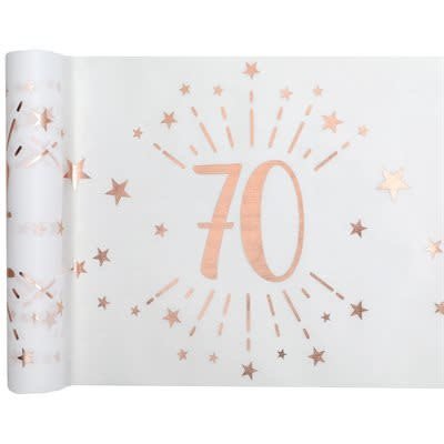 Chemin De Table Rose Gold 70 Ans Rouleau 196Po Party Shop