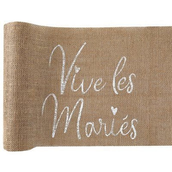 Chemin De Table Vive Les Mariés Naturel Rouleau 118Po Party Shop