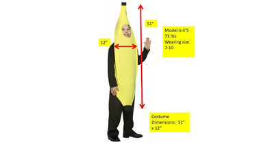 Rasta Imposta - Child Banana Costume – Funny Fruit Halloween Outfit Size 7-10 - Party Shop