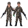 Child soldier costume with cap, jacket, pants and military accessories. Realistic army outfit for kids, perfect for Halloween, carnival or role play - MOM - Party shop