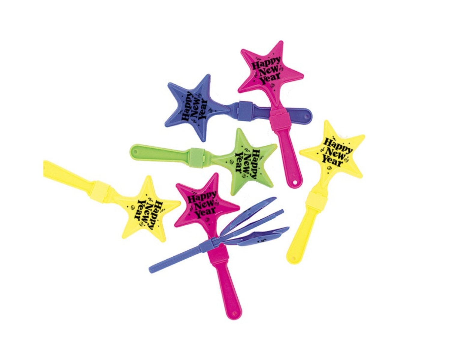 Clap Bruiteur Étoile Happy New Year - Couleurs Assorties Party Shop