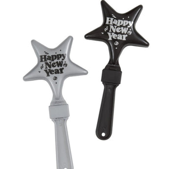 Clap Bruiteur Étoile Happy New Year - Noir Argent Party Shop