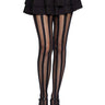 Leg Avenue - Collants à rayures verticales - Noir - Party Shop