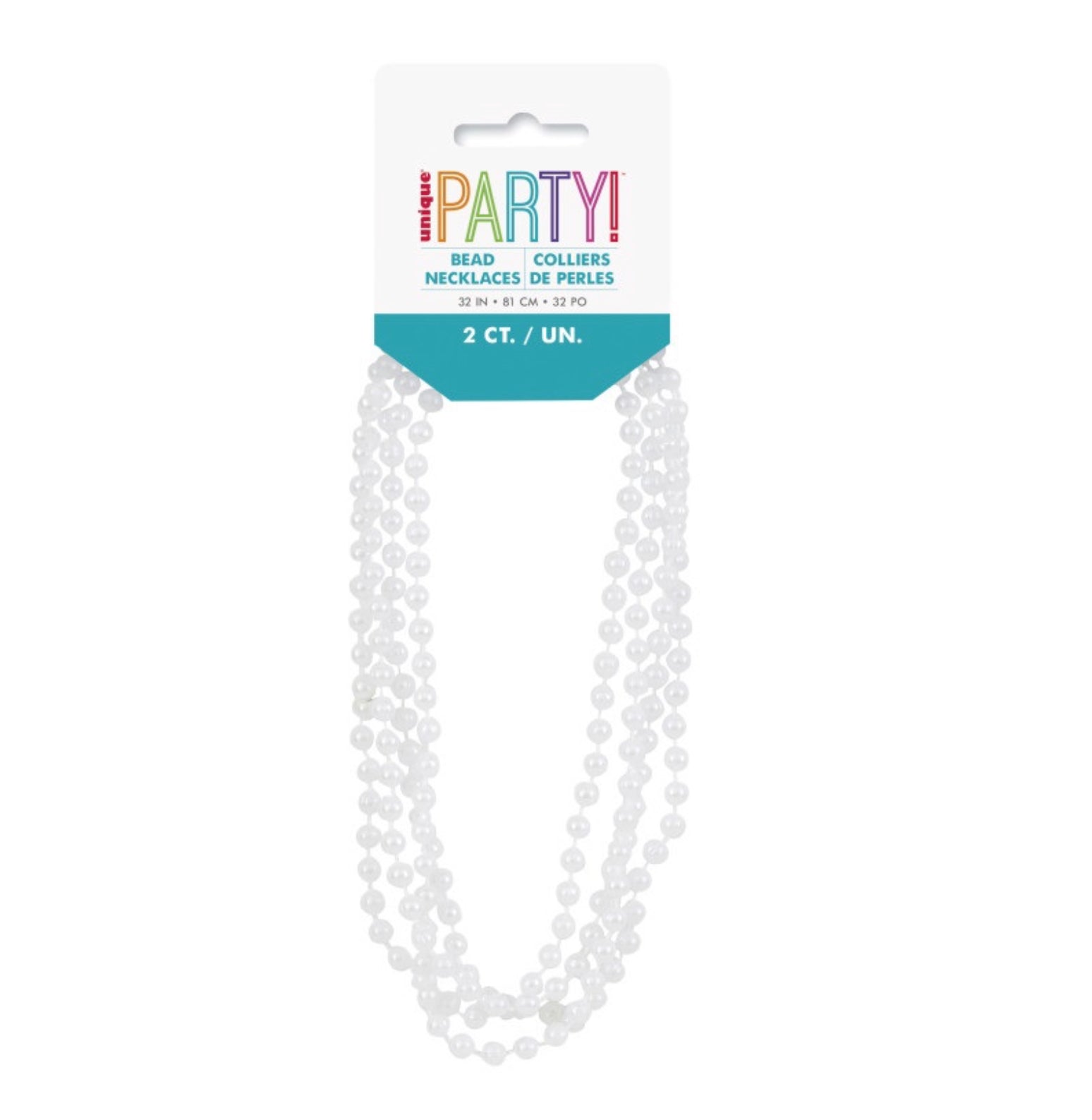 Collier De Billes (2) - Blanc - Party Shop