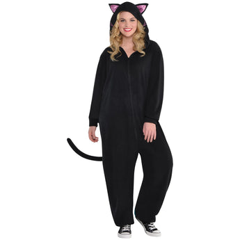 Combinaison Confortable Taille Plus - Chat Noir - Party Shop