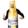 Rasta Imposta - Corona Extra beer bottle with lime costume for adults – funny Halloween beer outfit, one size - Party Shop
