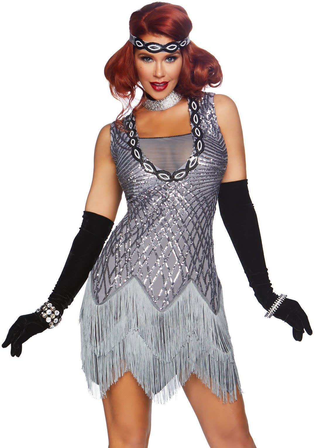 Costume Adulte - Charleston Flapper Argent Party Shop