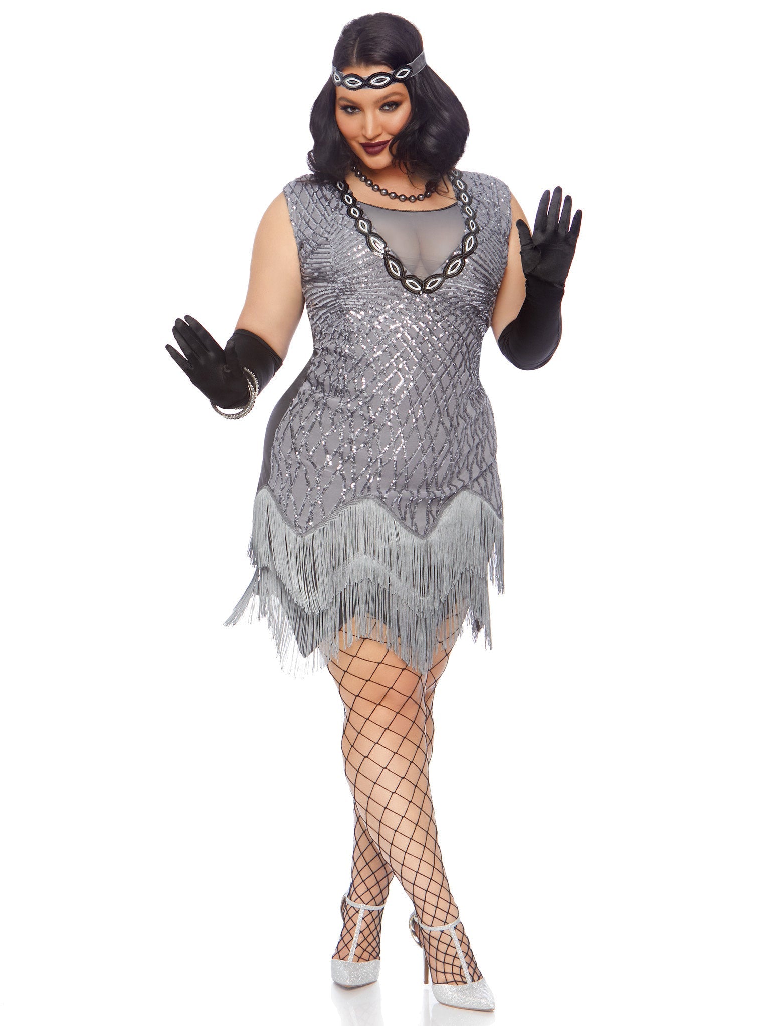 Costume Adulte - Charleston Flapper Argent Party Shop