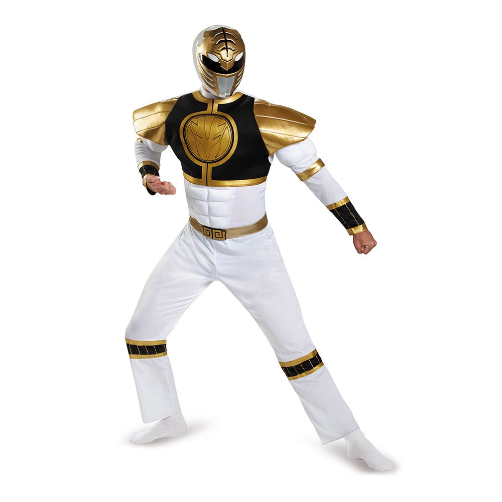 Costume Adulte Classique Musclé - White Ranger Party Shop