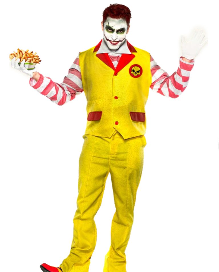 Costume Adulte - Clown Diabolique De Fast-Food - Party Shop
