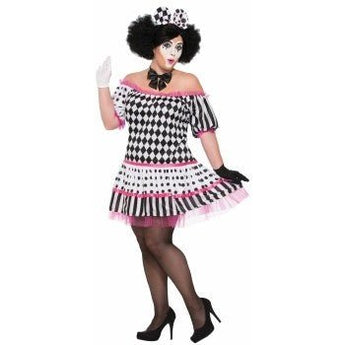 Costume Adulte - Clown Harlequin Taille Plus Party Shop