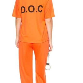 Costume Adulte - Combinaison De Prisonnier Orange Pour Femme Party Shop
