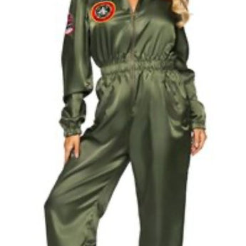 Costume Adulte - Combinaison De Vol Top Gun Pour Femme Party Shop