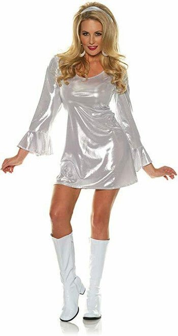 Costume Adulte - Mini Robe Disco Platine Party Shop