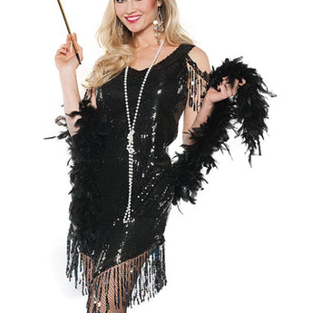 Costume Adulte - Robe Flapper Noir - Party Shop