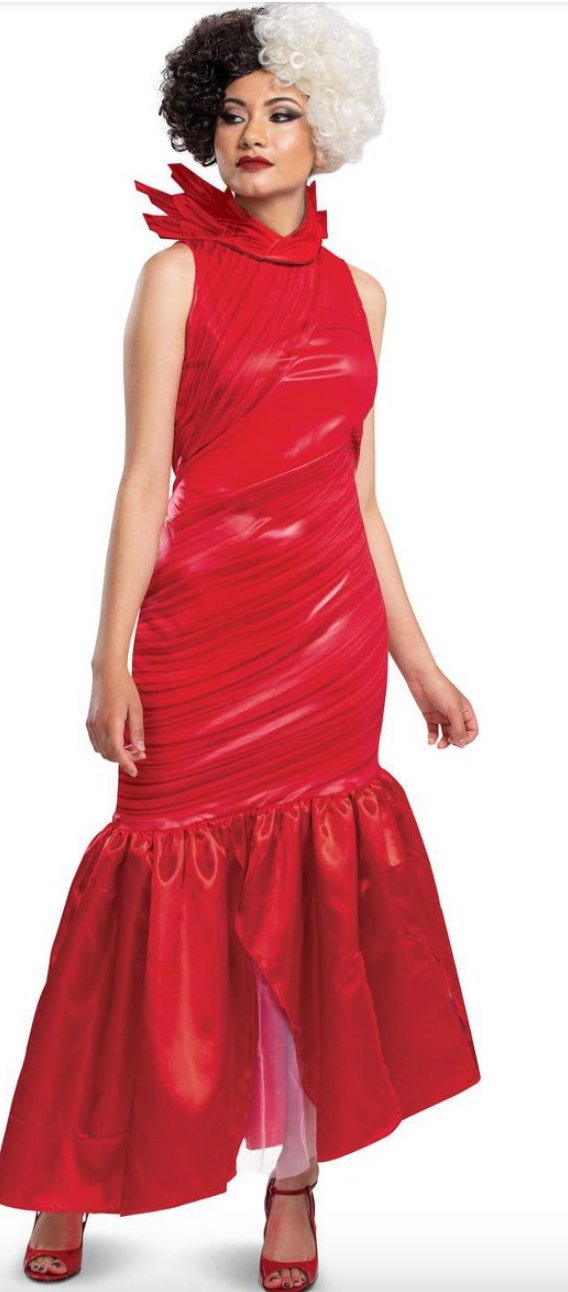 Costume Adulte - Robe Rouge De Cruella Party Shop