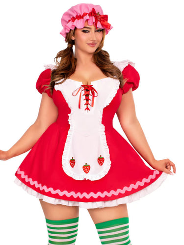 Costume de Fraisinette pour Adultes – Robe Tablier et Bonnet