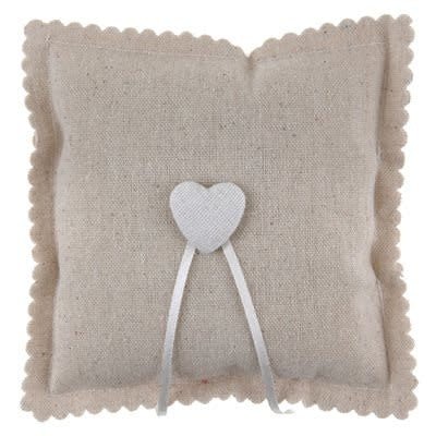 Coussin Coeur Naturel 15 X 15 Cm Party Shop