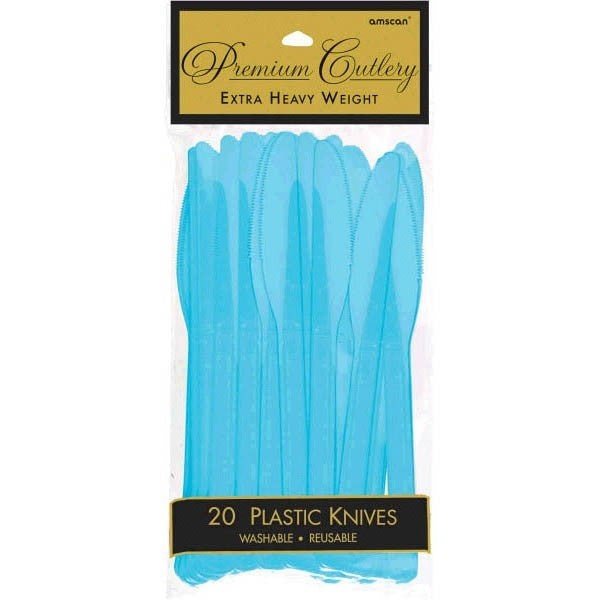 Couteaux De Plastique Premium (20) - Bleu Caraïbe Party Shop