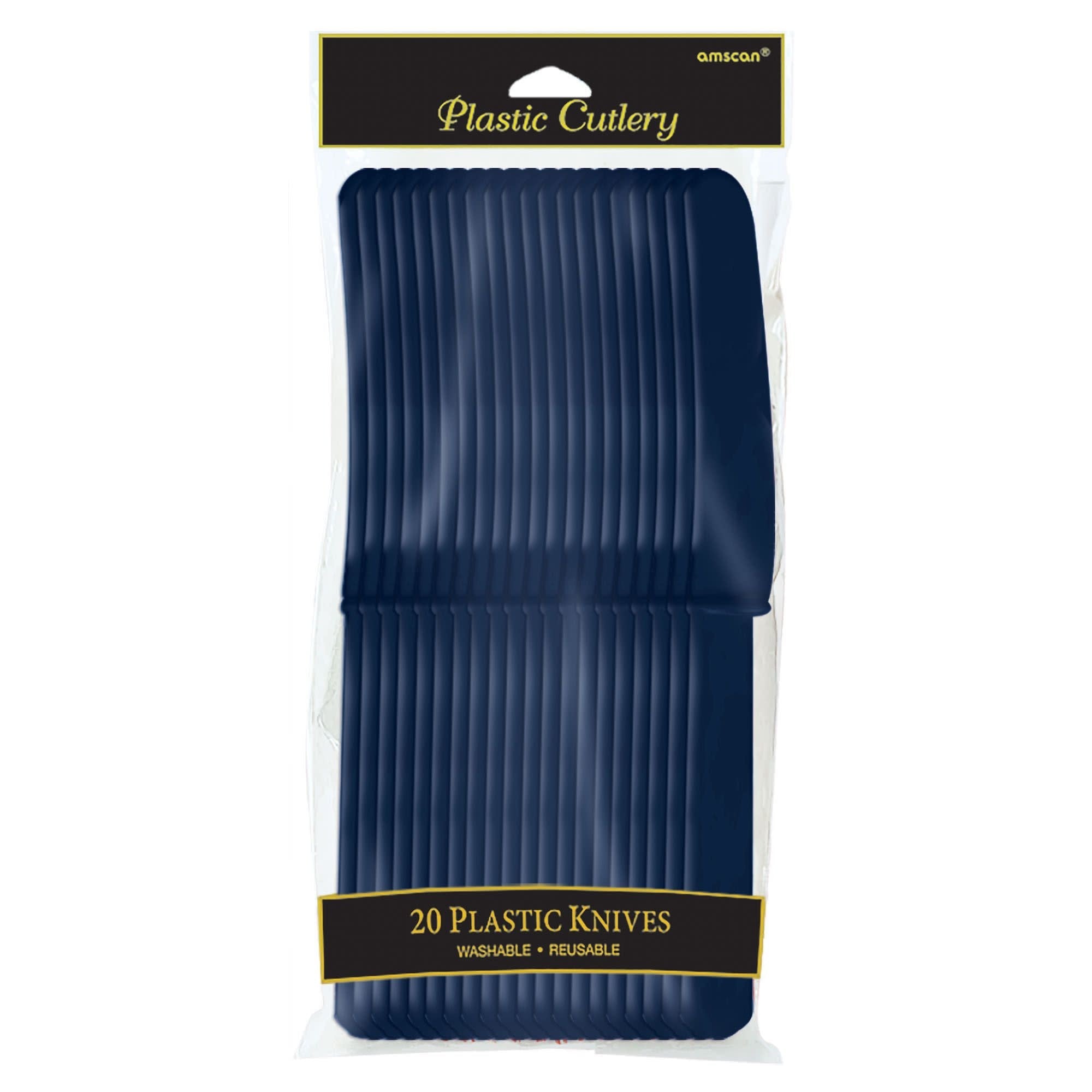 Couteaux De Plastique Premium (20) - Bleu Navy Party Shop