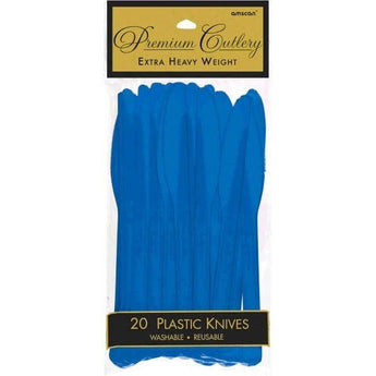 Couteaux De Plastique Premium (20) - Bleu Royal - Party Shop