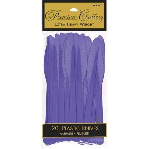 Couteaux De Plastique Premium (20) - Mauve Party Shop