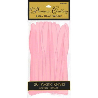 Couteaux De Plastique Premium (20) - Rose Pâle Party Shop