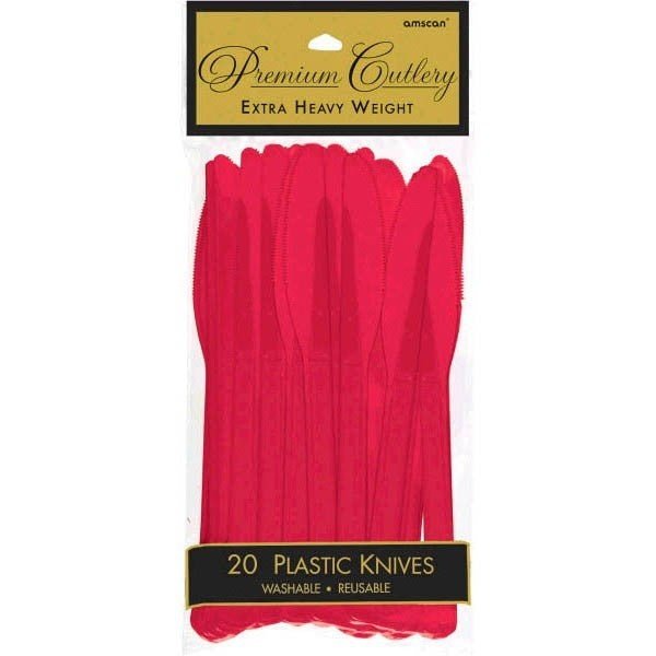 Couteaux De Plastique Premium (20) - Rouge Party Shop