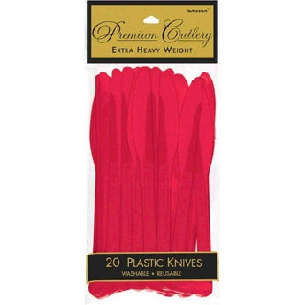 Couteaux De Plastique Premium (20) - Rouge Party Shop